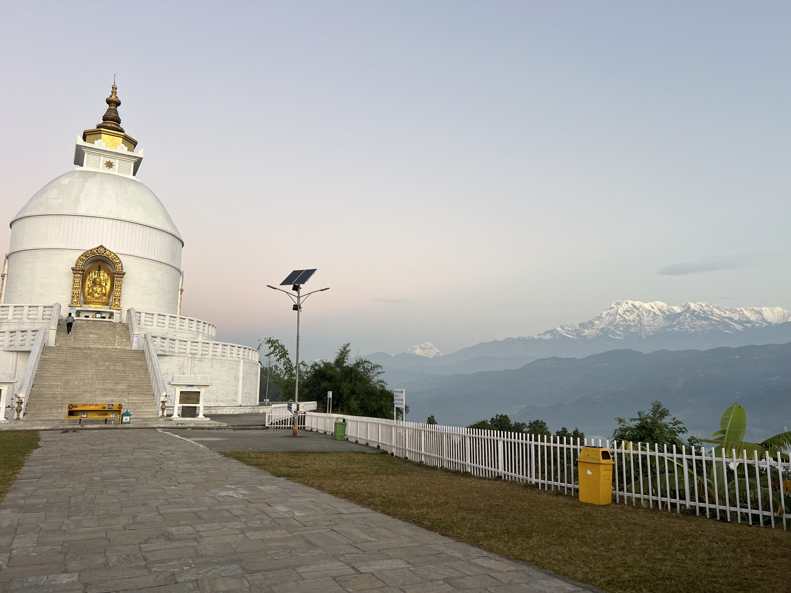World Peace Pagoda with Mountains