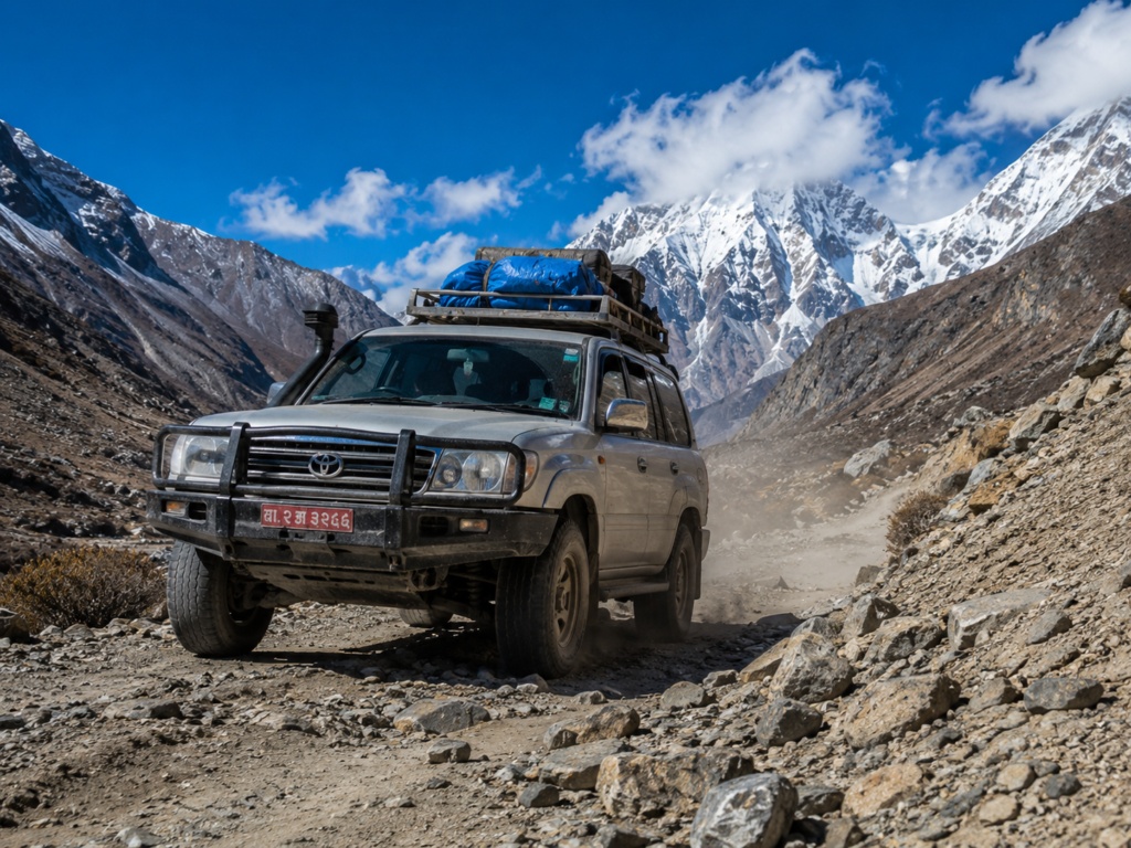 山道を行く4WD
